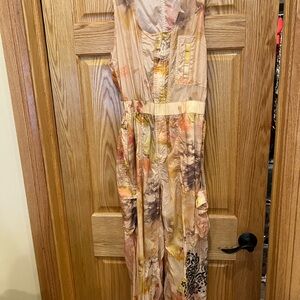 FP Movement by Free People Peach & Yellow Printed Jumpsuit